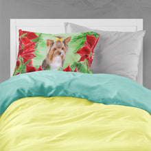 Load image into Gallery viewer, Yorkshire Terrier #2 Poinsettas  Standard Pillowcase – Artistic Decorative Front, White Back CK1370PILLOWCASE