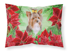 Load image into Gallery viewer, Yorkshire Terrier #2 Poinsettas  Standard Pillowcase – Artistic Decorative Front, White Back CK1370PILLOWCASE