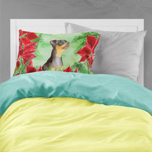 Load image into Gallery viewer, Miniature Pinscher #2 Poinsettas  Standard Pillowcase – Artistic Decorative Front, White Back CK1371PILLOWCASE