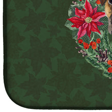 Load image into Gallery viewer, German Boxer Poinsetta Wreath Dish Drying Mat – Absorbent, Artistic Kitchen Essentials CK1506DDM