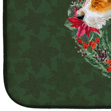 Load image into Gallery viewer, Fox Terrier Poinsetta Wreath Dish Drying Mat – Absorbent, Artistic Kitchen Essentials CK1516DDM