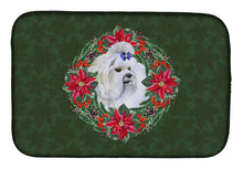 Load image into Gallery viewer, Maltese Poinsetta Wreath Dish Drying Mat – Absorbent, Artistic Kitchen Essentials CK1517DDM
