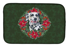 Load image into Gallery viewer, Dalmatian Poinsetta Wreath Dish Drying Mat – Absorbent, Artistic Kitchen Essentials CK1519DDM