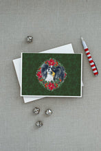Load image into Gallery viewer, Papillon Poinsetta Wreath Greeting Cards -  Blank Note Cards – 8-Pack of Artist-Designed Cards with Envelopes