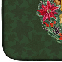 Load image into Gallery viewer, Chihuahua Poinsetta Wreath Dish Drying Mat – Absorbent, Artistic Kitchen Essentials CK1524DDM