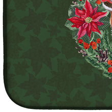 Load image into Gallery viewer, Cavalier Spaniel Poinsetta Wreath Dish Drying Mat – Absorbent, Artistic Kitchen Essentials CK1529DDM
