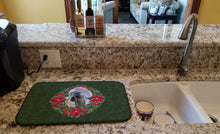 Load image into Gallery viewer, Shih Tzu Poinsetta Wreath Dish Drying Mat – Absorbent, Artistic Kitchen Essentials CK1532DDM