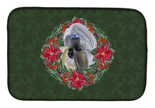 Load image into Gallery viewer, Shih Tzu Poinsetta Wreath Dish Drying Mat – Absorbent, Artistic Kitchen Essentials CK1532DDM