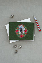 Load image into Gallery viewer, Shih Tzu Poinsetta Wreath Greeting Cards -  Blank Note Cards – 8-Pack of Artist-Designed Cards with Envelopes