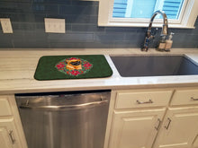 Load image into Gallery viewer, Small Brabant Griffon Poinsetta Wreath Dish Drying Mat – Absorbent, Artistic Kitchen Essentials CK1533DDM