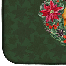 Load image into Gallery viewer, Small Brabant Griffon Poinsetta Wreath Dish Drying Mat – Absorbent, Artistic Kitchen Essentials CK1533DDM
