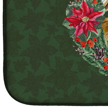Load image into Gallery viewer, Morkie Poinsetta Wreath Dish Drying Mat – Absorbent, Artistic Kitchen Essentials CK1534DDM