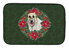 Load image into Gallery viewer, Irish Wolfhound Poinsetta Wreath Dish Drying Mat – Absorbent, Artistic Kitchen Essentials CK1536DDM