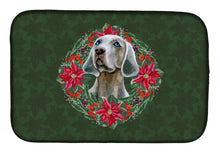 Load image into Gallery viewer, Weimaraner Poinsetta Wreath Dish Drying Mat – Absorbent, Artistic Kitchen Essentials CK1540DDM