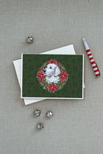 Load image into Gallery viewer, Maremma Sheepdog Poinsetta Wreath Greeting Cards -  Blank Note Cards – 8-Pack of Artist-Designed Cards with Envelopes