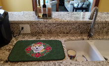 Load image into Gallery viewer, Shiba Inu Poinsetta Wreath Dish Drying Mat – Absorbent, Artistic Kitchen Essentials CK1544DDM