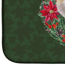 Load image into Gallery viewer, Shiba Inu Poinsetta Wreath Dish Drying Mat – Absorbent, Artistic Kitchen Essentials CK1544DDM