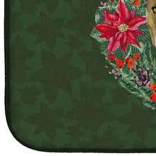 Load image into Gallery viewer, Thai Ridgeback Poinsetta Wreath Dish Drying Mat – Absorbent, Artistic Kitchen Essentials CK1546DDM