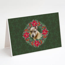 Load image into Gallery viewer, Thai Ridgeback Poinsetta Wreath Greeting Cards -  Blank Note Cards – 8-Pack of Artist-Designed Cards with Envelopes