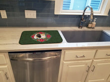 Load image into Gallery viewer, Pekingese Poinsetta Wreath Dish Drying Mat – Absorbent, Artistic Kitchen Essentials CK1547DDM