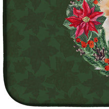 Load image into Gallery viewer, Pomeranian Poinsetta Wreath Dish Drying Mat – Absorbent, Artistic Kitchen Essentials CK1548DDM