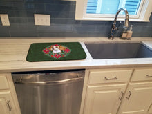 Load image into Gallery viewer, Beagle Poinsetta Wreath Dish Drying Mat – Absorbent, Artistic Kitchen Essentials CK1552DDM