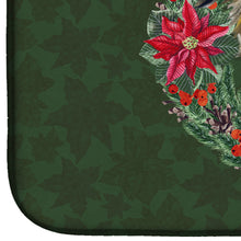 Load image into Gallery viewer, Brussels Griffon Poinsetta Wreath Dish Drying Mat – Absorbent, Artistic Kitchen Essentials CK1553DDM