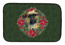Load image into Gallery viewer, Brussels Griffon Poinsetta Wreath Dish Drying Mat – Absorbent, Artistic Kitchen Essentials CK1553DDM