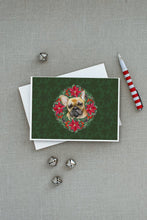 Load image into Gallery viewer, French Bulldog Poinsetta Wreath Greeting Cards -  Blank Note Cards – 8-Pack of Artist-Designed Cards with Envelopes