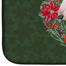 Load image into Gallery viewer, Bull Terrier Poinsetta Wreath Dish Drying Mat – Absorbent, Artistic Kitchen Essentials CK1559DDM