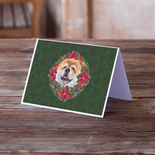 Load image into Gallery viewer, Cane Corso Poinsetta Wreath Greeting Cards -  Blank Note Cards – 8-Pack of Artist-Designed Cards with Envelopes