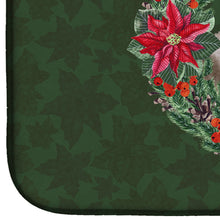 Load image into Gallery viewer, Siberian Husky Grey Poinsetta Wreath Dish Drying Mat – Absorbent, Artistic Kitchen Essentials CK1562DDM