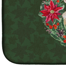 Load image into Gallery viewer, Chihuahua Leg up Poinsetta Wreath Dish Drying Mat – Absorbent, Artistic Kitchen Essentials CK1563DDM