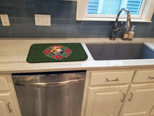 Load image into Gallery viewer, Welsh Terrier Poinsetta Wreath Dish Drying Mat – Absorbent, Artistic Kitchen Essentials CK1566DDM