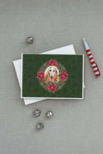 Load image into Gallery viewer, Afghan Hound Poinsetta Wreath Greeting Cards -  Blank Note Cards – 8-Pack of Artist-Designed Cards with Envelopes