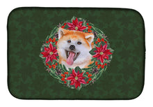 Load image into Gallery viewer, Akita Poinsetta Wreath Dish Drying Mat – Absorbent, Artistic Kitchen Essentials CK1569DDM