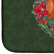 Load image into Gallery viewer, Basset Hound Poinsetta Wreath Dish Drying Mat – Absorbent, Artistic Kitchen Essentials CK1570DDM