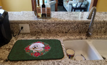 Load image into Gallery viewer, Bichon Frise #2 Poinsetta Wreath Dish Drying Mat – Absorbent, Artistic Kitchen Essentials CK1571DDM