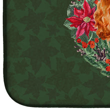 Load image into Gallery viewer, Cocker Spaniel Poinsetta Wreath Dish Drying Mat – Absorbent, Artistic Kitchen Essentials CK1572DDM