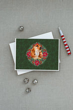 Load image into Gallery viewer, Cocker Spaniel Poinsetta Wreath Greeting Cards -  Blank Note Cards – 8-Pack of Artist-Designed Cards with Envelopes