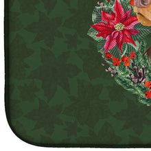 Load image into Gallery viewer, Doberman Pinscher Poinsetta Wreath Dish Drying Mat – Absorbent, Artistic Kitchen Essentials CK1575DDM