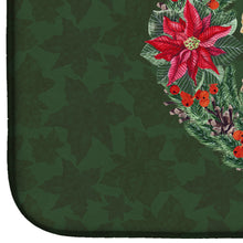 Load image into Gallery viewer, German Shepherd #2 Poinsetta Wreath Dish Drying Mat – Absorbent, Artistic Kitchen Essentials CK1577DDM