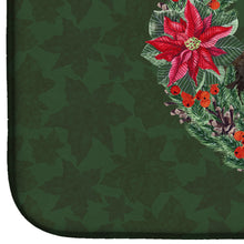 Load image into Gallery viewer, Siberian Husky #2 Poinsetta Wreath Dish Drying Mat – Absorbent, Artistic Kitchen Essentials CK1578DDM