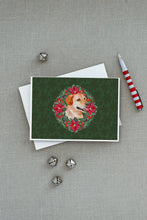 Load image into Gallery viewer, Labrador Retriever Poinsetta Wreath Greeting Cards -  Blank Note Cards – 8-Pack of Artist-Designed Cards with Envelopes