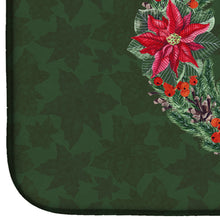 Load image into Gallery viewer, Pharaoh Hound Poinsetta Wreath Dish Drying Mat – Absorbent, Artistic Kitchen Essentials CK1581DDM