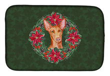 Load image into Gallery viewer, Pharaoh Hound Poinsetta Wreath Dish Drying Mat – Absorbent, Artistic Kitchen Essentials CK1581DDM