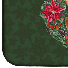 Load image into Gallery viewer, Toy Terrier Poinsetta Wreath Dish Drying Mat – Absorbent, Artistic Kitchen Essentials CK1588DDM
