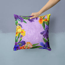 Load image into Gallery viewer, Irises Throw Pillow - 14x14 Decorative Pillow – Art for Your Home &amp; Patio CK1697PW1414