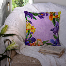 Load image into Gallery viewer, Irises Throw Pillow - 14x14 Decorative Pillow – Art for Your Home &amp; Patio CK1697PW1414