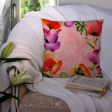 Load image into Gallery viewer, Poppy Flowers Throw Pillow - 14x14 Decorative Pillow – Art for Your Home &amp; Patio CK1701PW1414